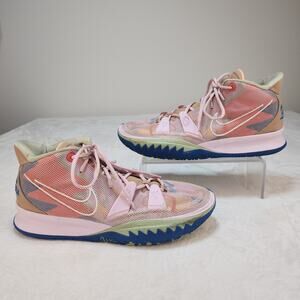 Nike Kyrie 7 1 World 1 People Mens 14 Regal Pink Basketball Pastel Embroidered